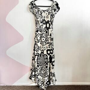 Free People‎ Floral Ultraviolet Maxi Dress Boho Cottagecore Fairycore Medium